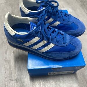 Adidas Men's Royal Blue and White Sneakers
